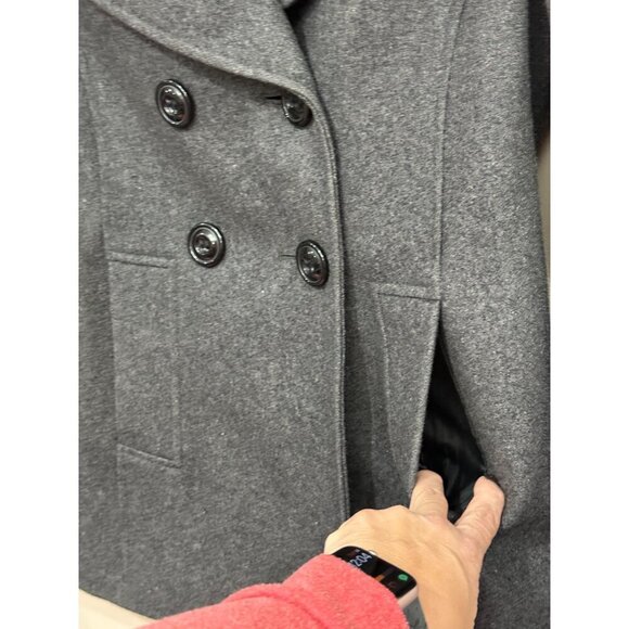 New York & Co. Women's Wool-Blend‎ Double-Breasted Coat Sz 4 Gray Classic Style - Picture 3 of 11